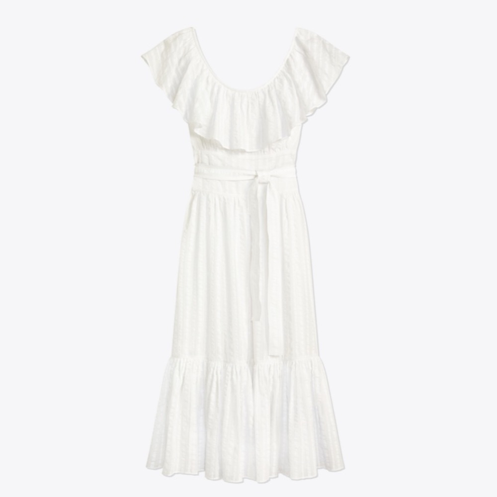 Tory Burch white seersucker dress